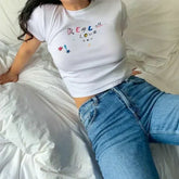 Real All Love You Baby Tee | White Crop Top